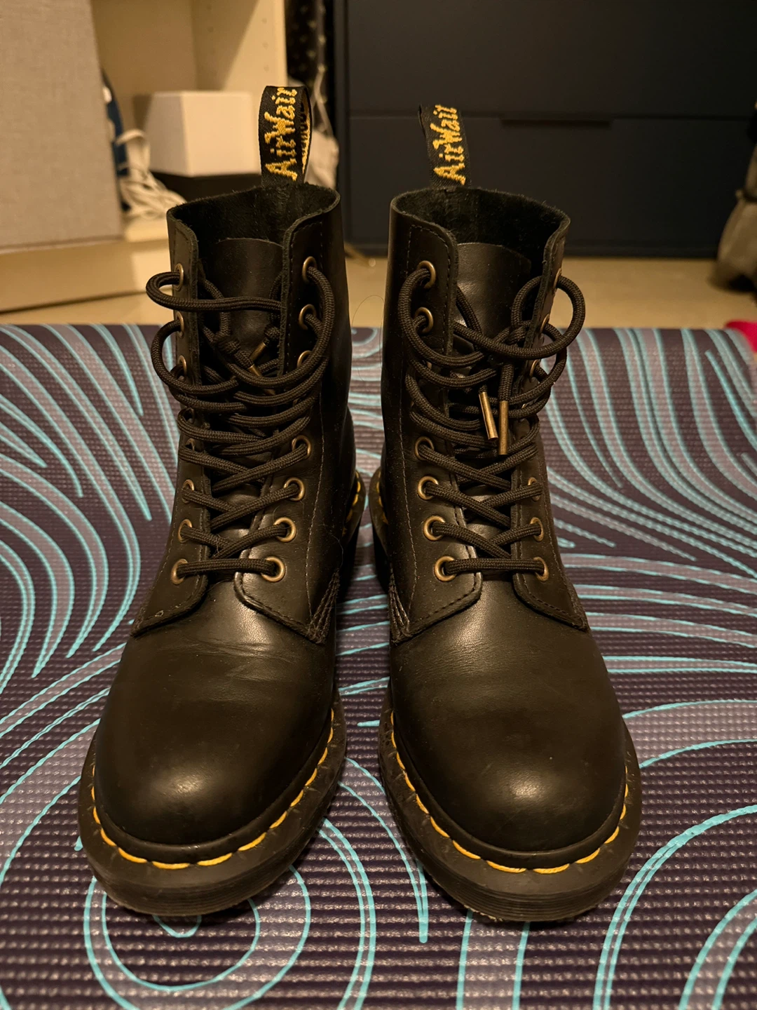 Dr. Martens Black Leather Boots, US 6.5