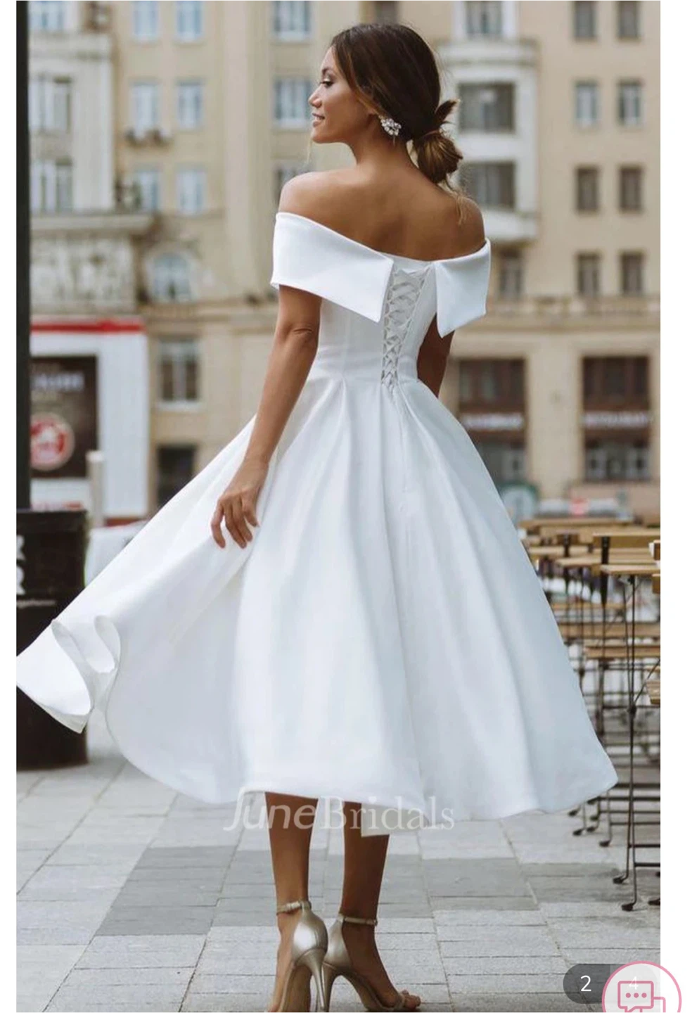 June Bridals White Dress - Size 6 - photo 5