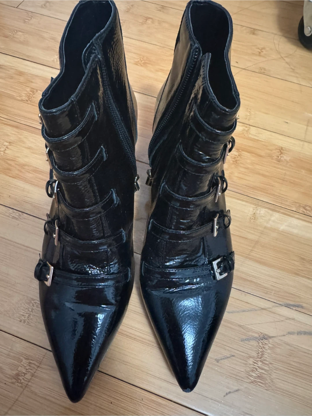 Nine West Black Patent Leather Ankle Boots - photo 2