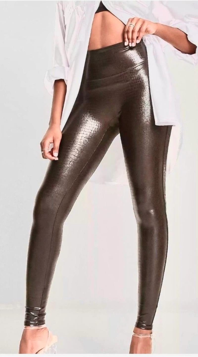 Spanx Faux Crocodile Print Leggings Sz XS