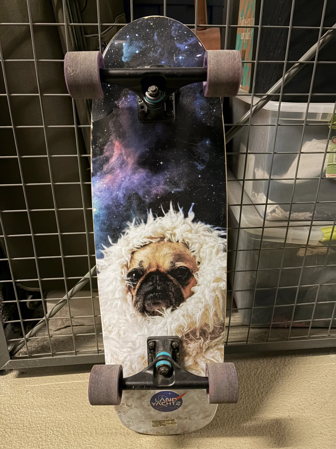 Land Yachtz Skateboard - Galaxy/Pug Design