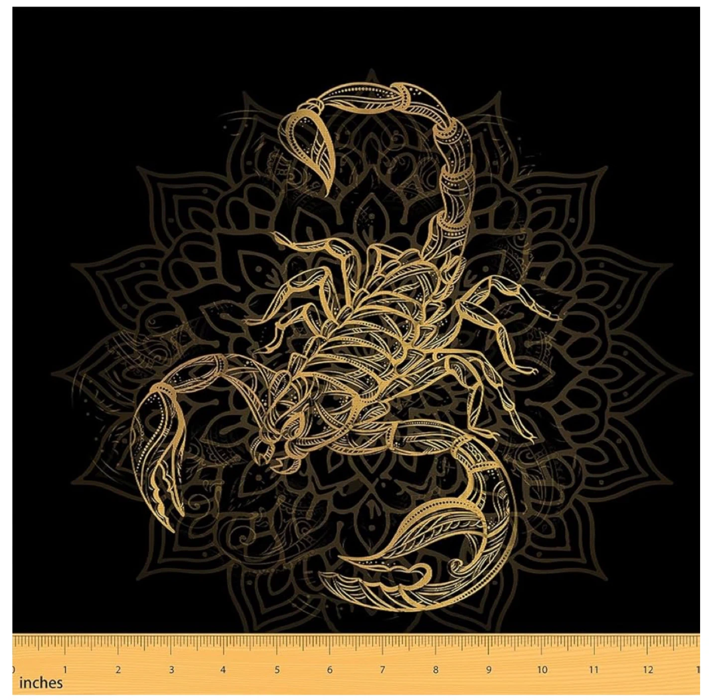 Scorpion Mandala Tapestry / Pillow Fabric 59"x36"