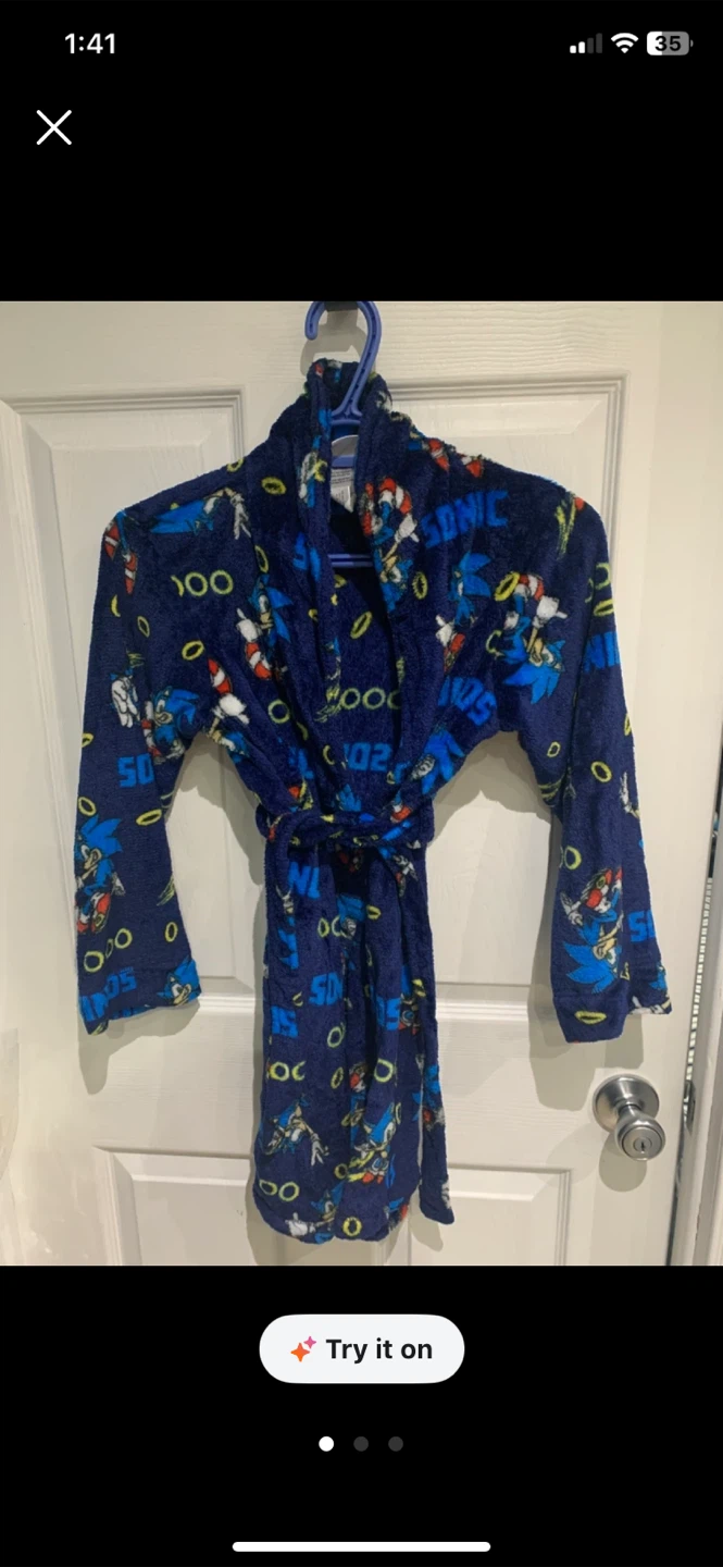 Sonic the Hedgehog Kids Bath Robe - Size 10 - photo 2
