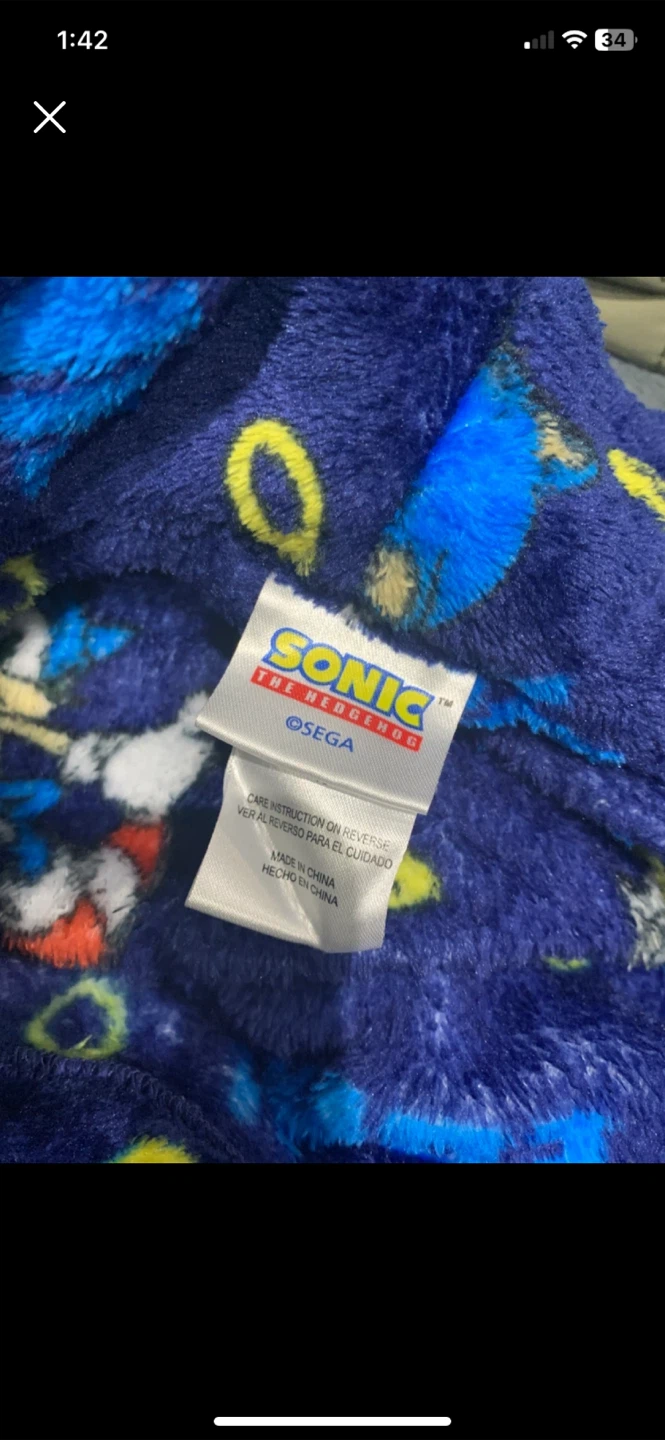 Sonic the Hedgehog Kids Bath Robe - Size 10 - photo 3