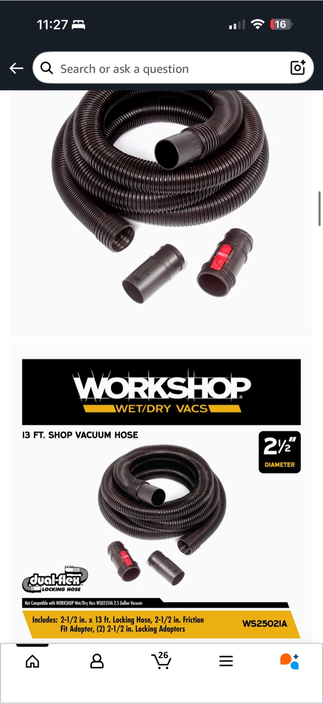 WORKSHOP Wet/Dry Vacuum Hose 2-1/2” x 13 ft — NEW - photo 3
