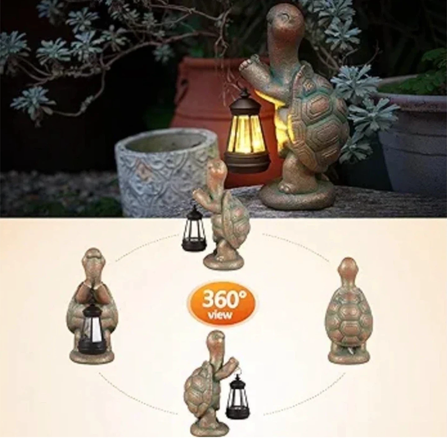 Turtle Statue with Solar Lantern - Garden Decor - photo 5