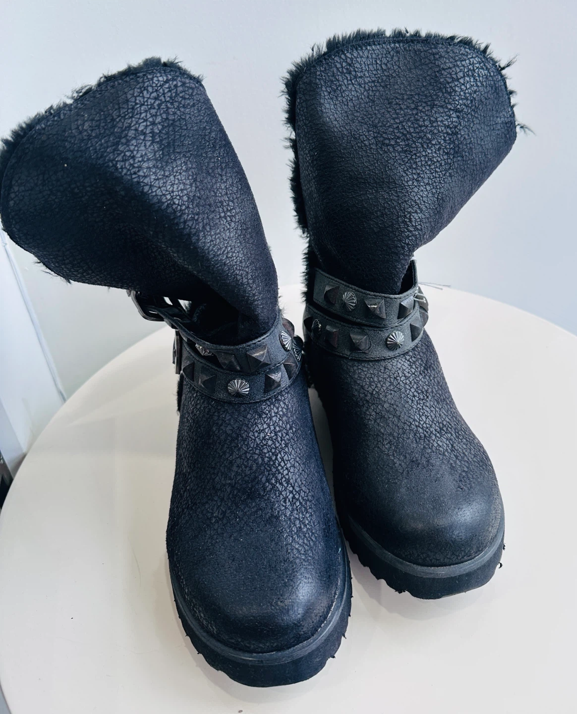 Black Studded Ankle Boots