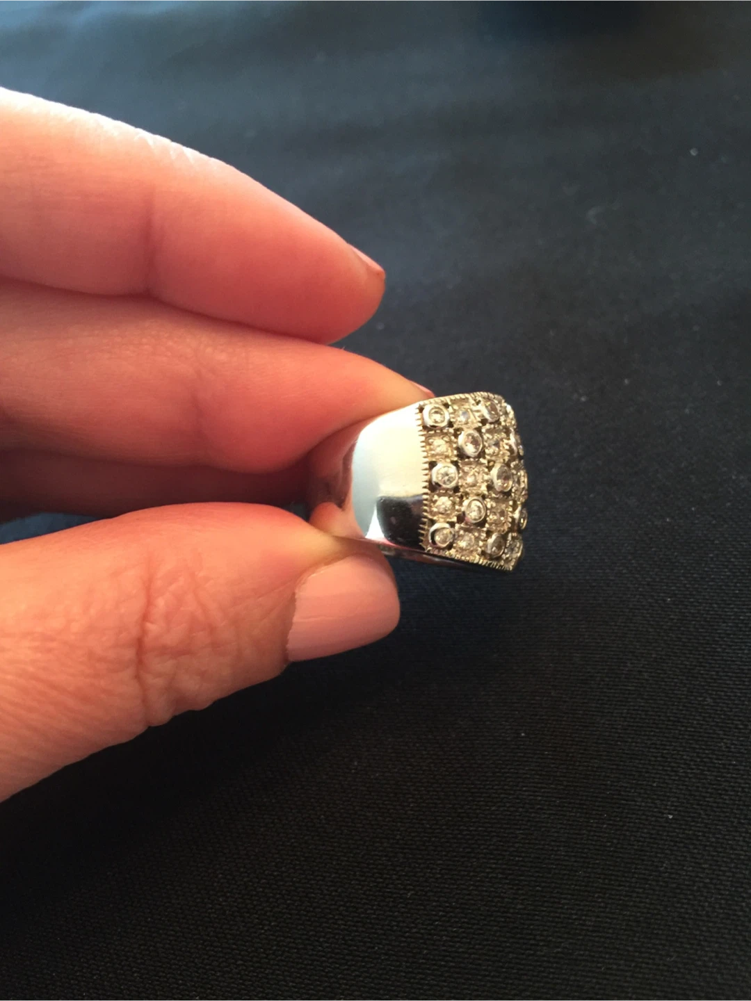Chunky Sterling Silver and CZ BLING Ring - photo 4