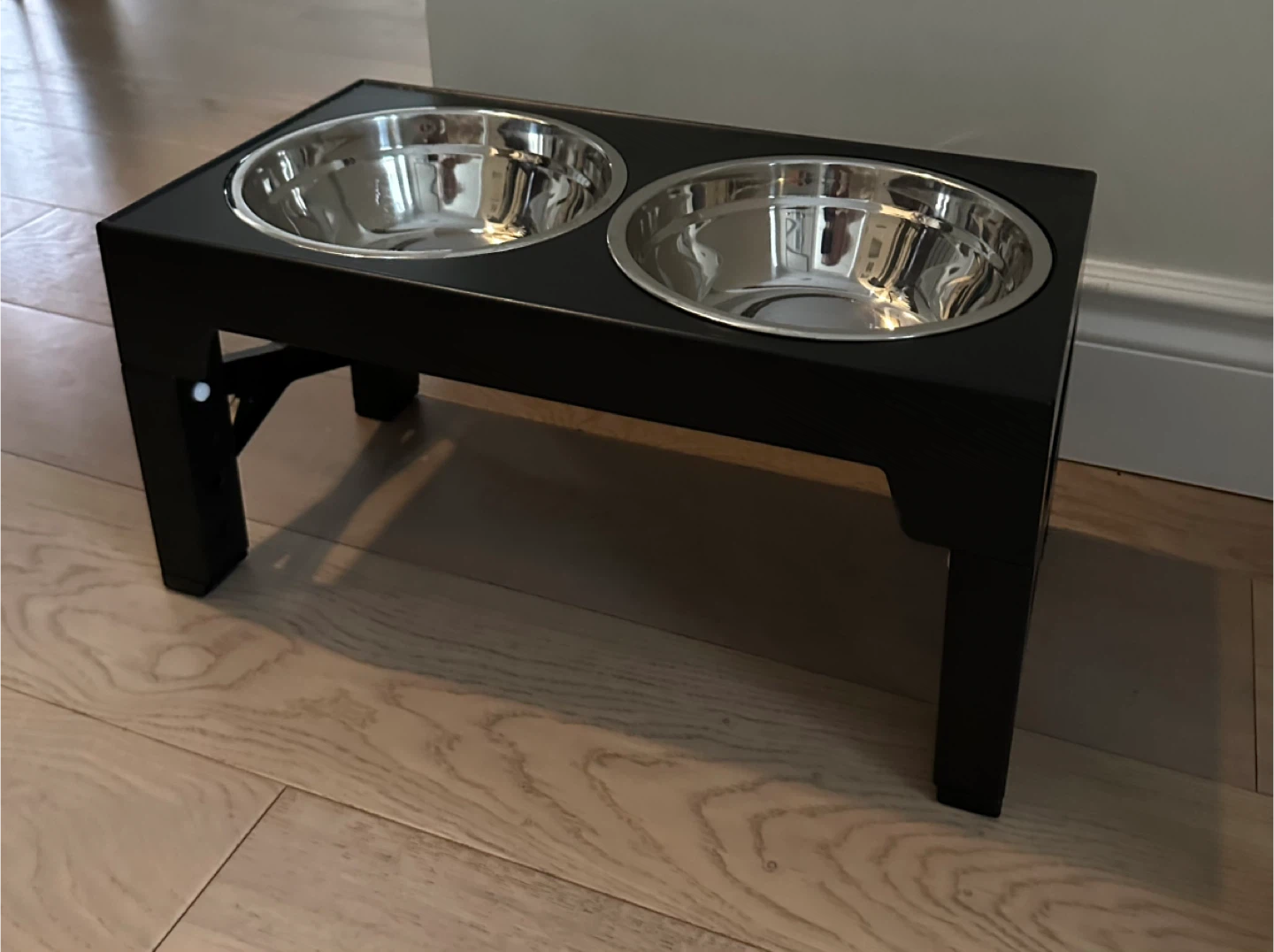 Elevated Double Dog Bowl Stand - Black - photo 2