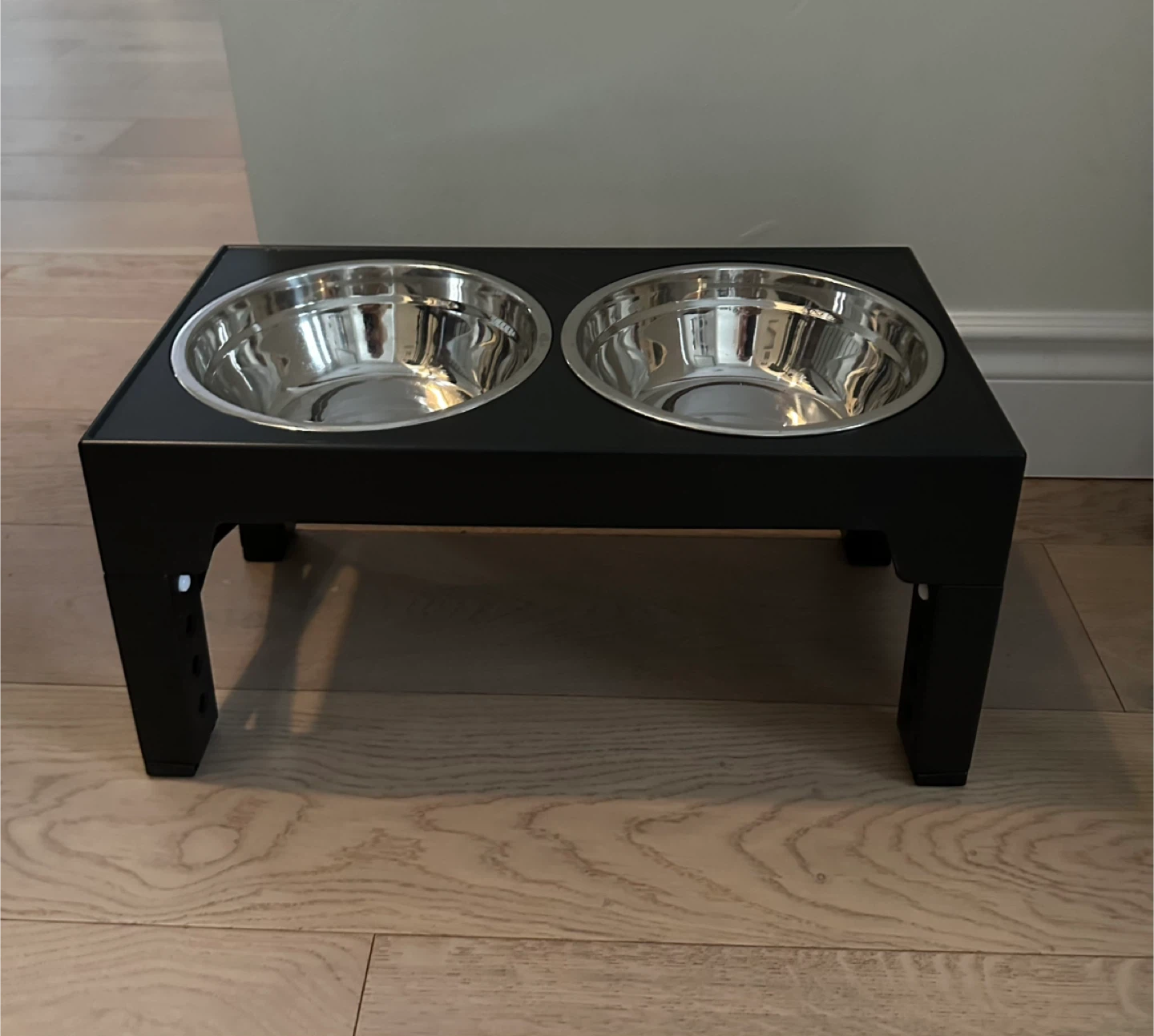 Elevated Double Dog Bowl Stand - Black