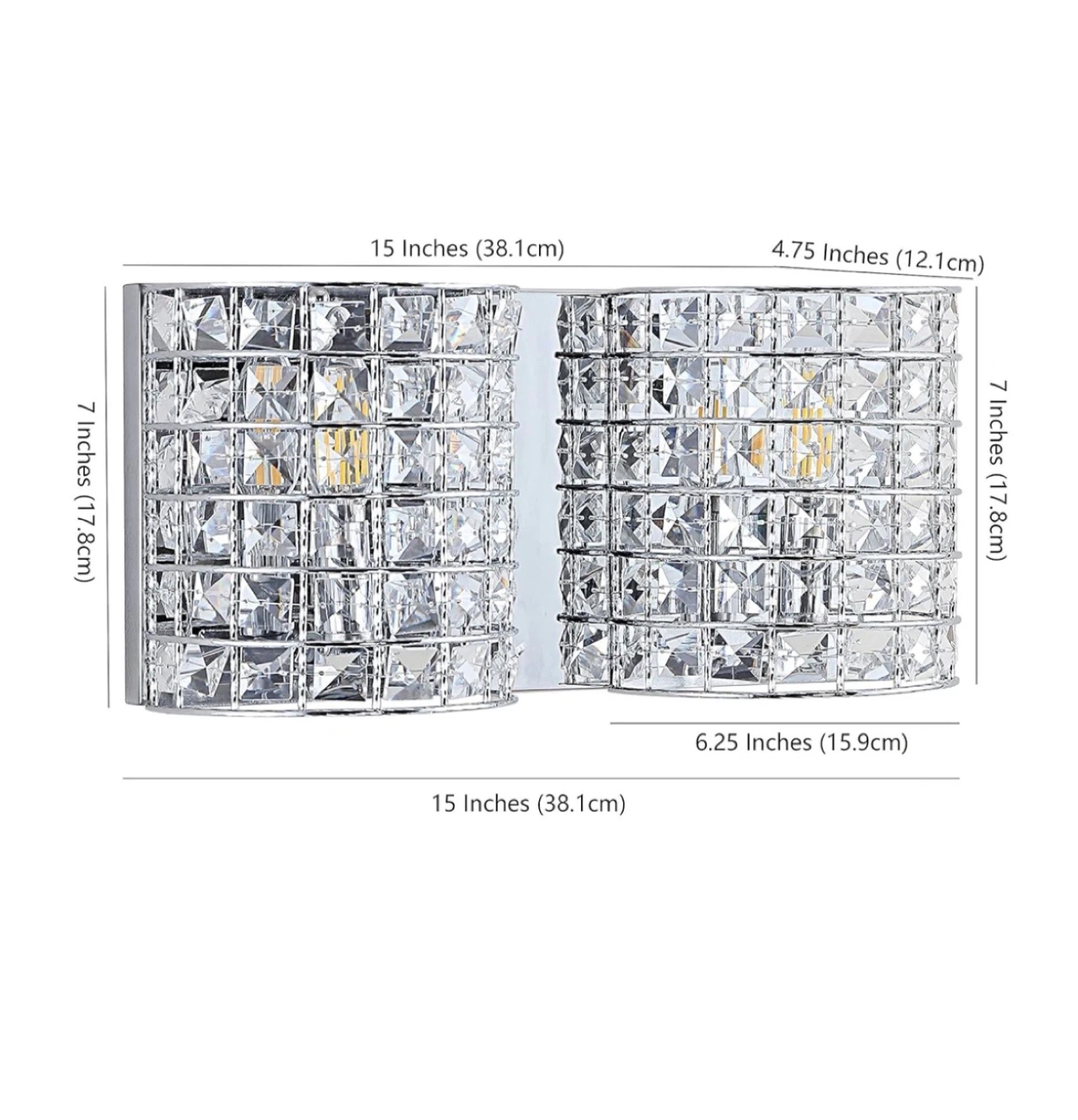 Crystal Bathroom Vanity Light, 15 in - photo 5
