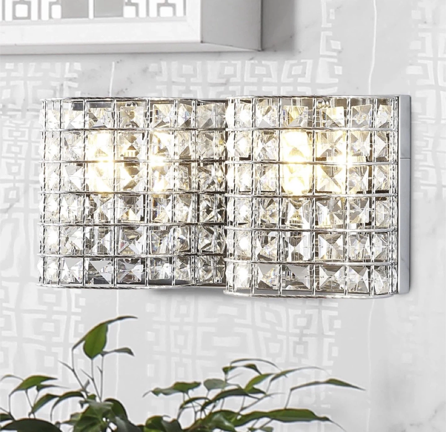 Crystal Bathroom Vanity Light, 15 in
