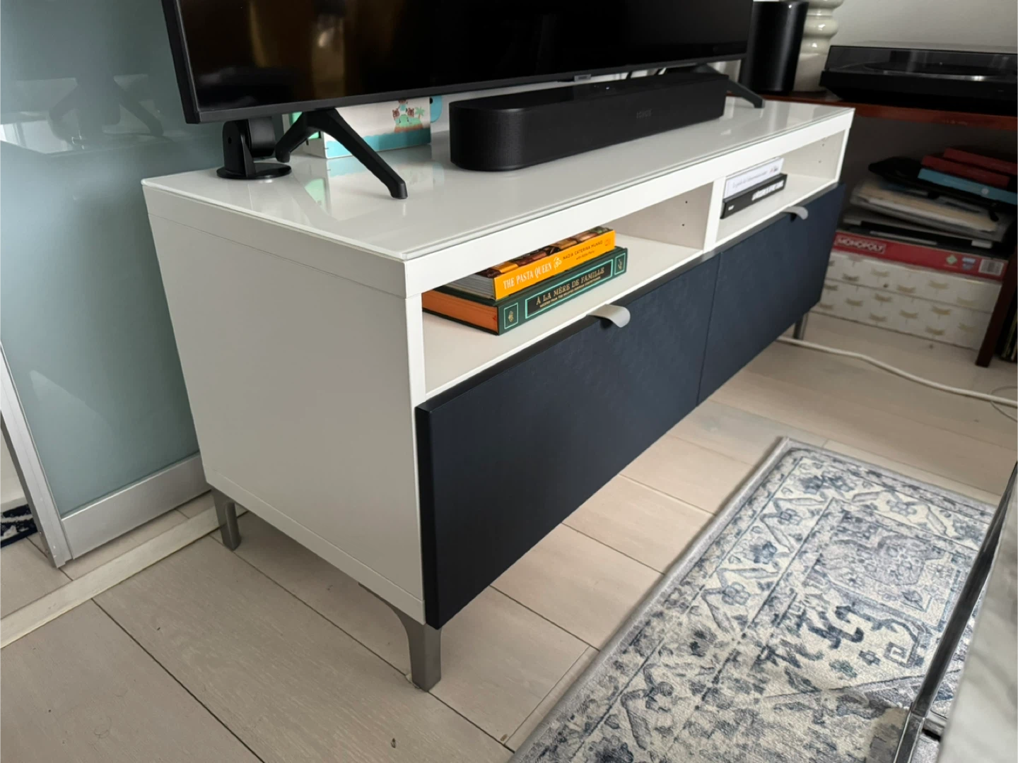 IKEA Besta TV Stand - White/Navy