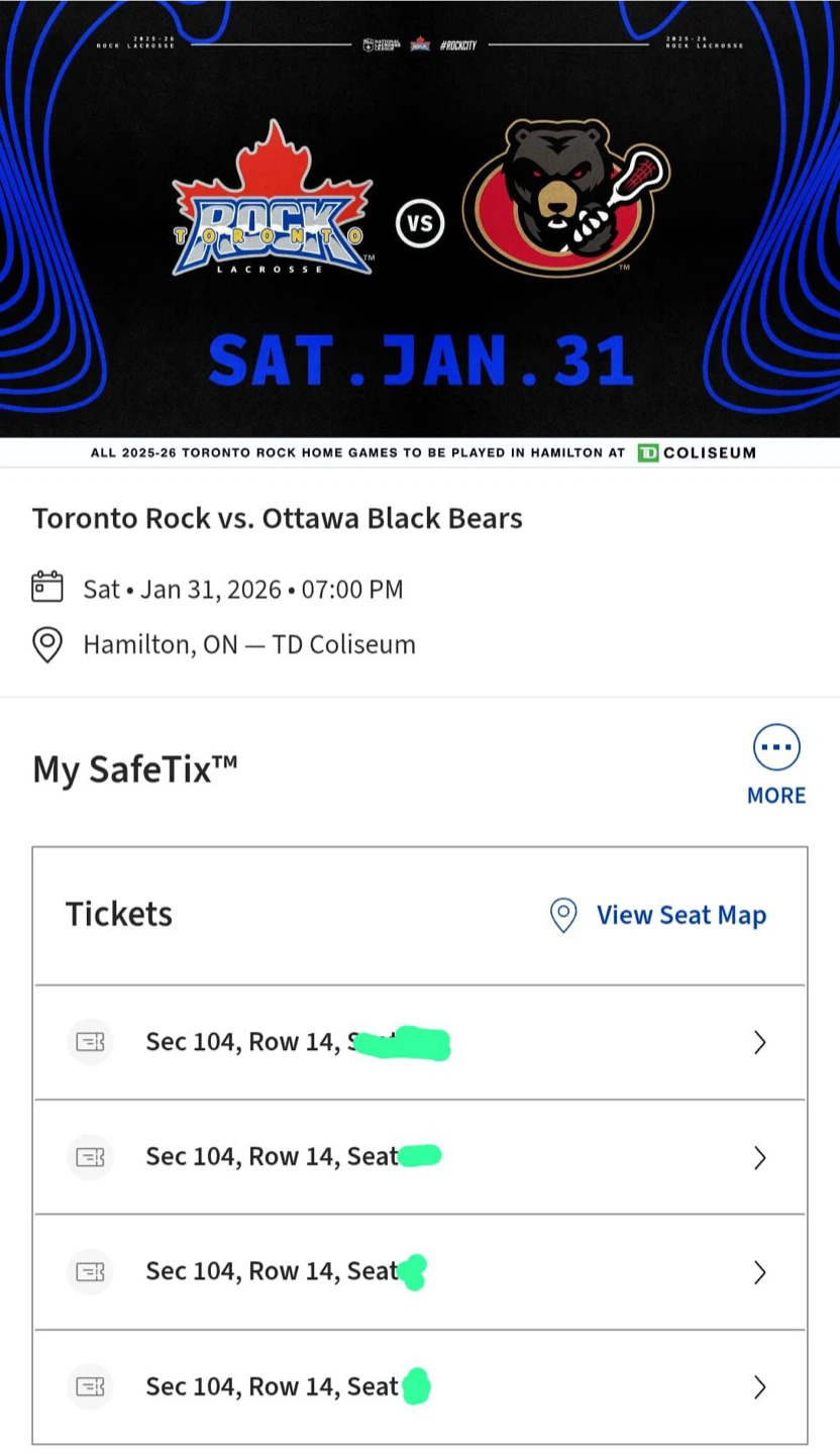 Toronto Rock vs Ottawa Black Bears Tickets