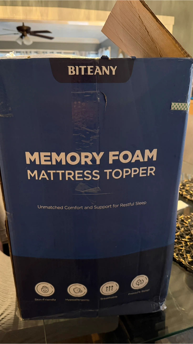 Biteany Memory Foam Mattress Topper - New in Box! - photo 5