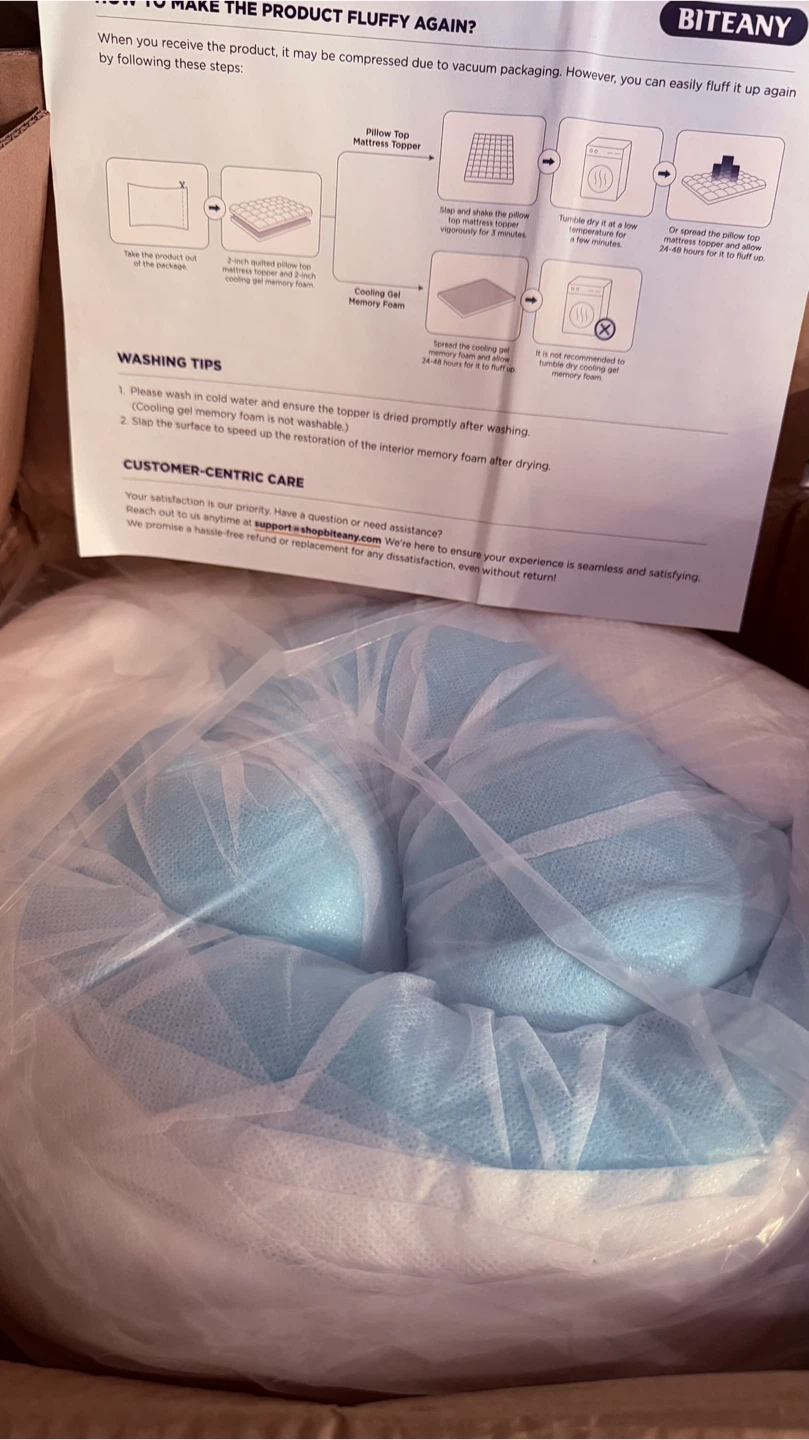 Biteany Memory Foam Mattress Topper - New in Box! - photo 3