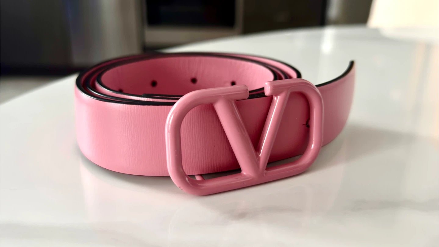 Valentino Garavani VLogo Signature Leather Belt Pink. - photo 3