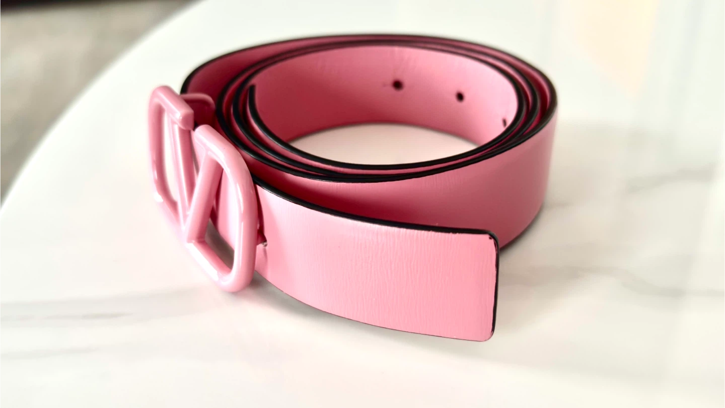 Valentino Garavani VLogo Signature Leather Belt Pink. - photo 4