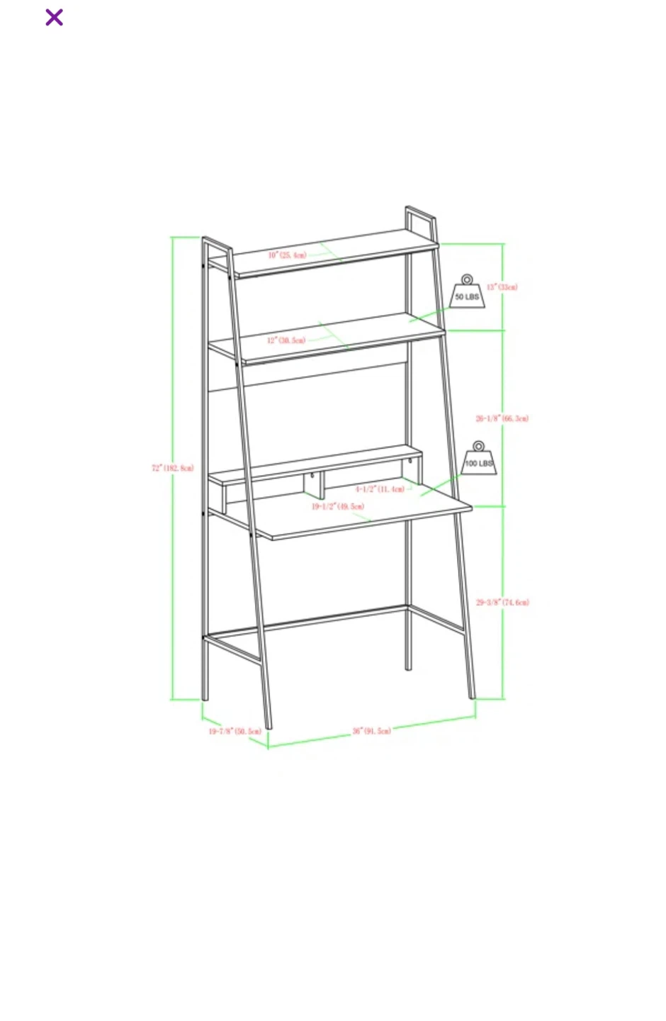 Kingstyn Ladder Desk - excellent condirion - photo 5