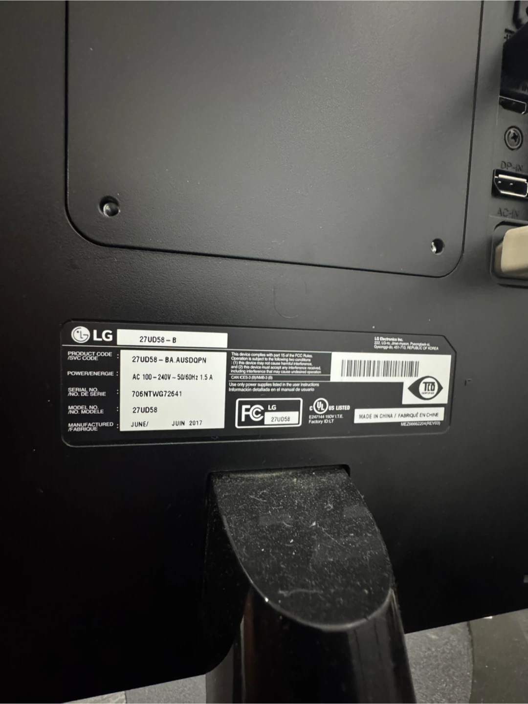 LG 27UD58-B 27" 4K Monitor - photo 2
