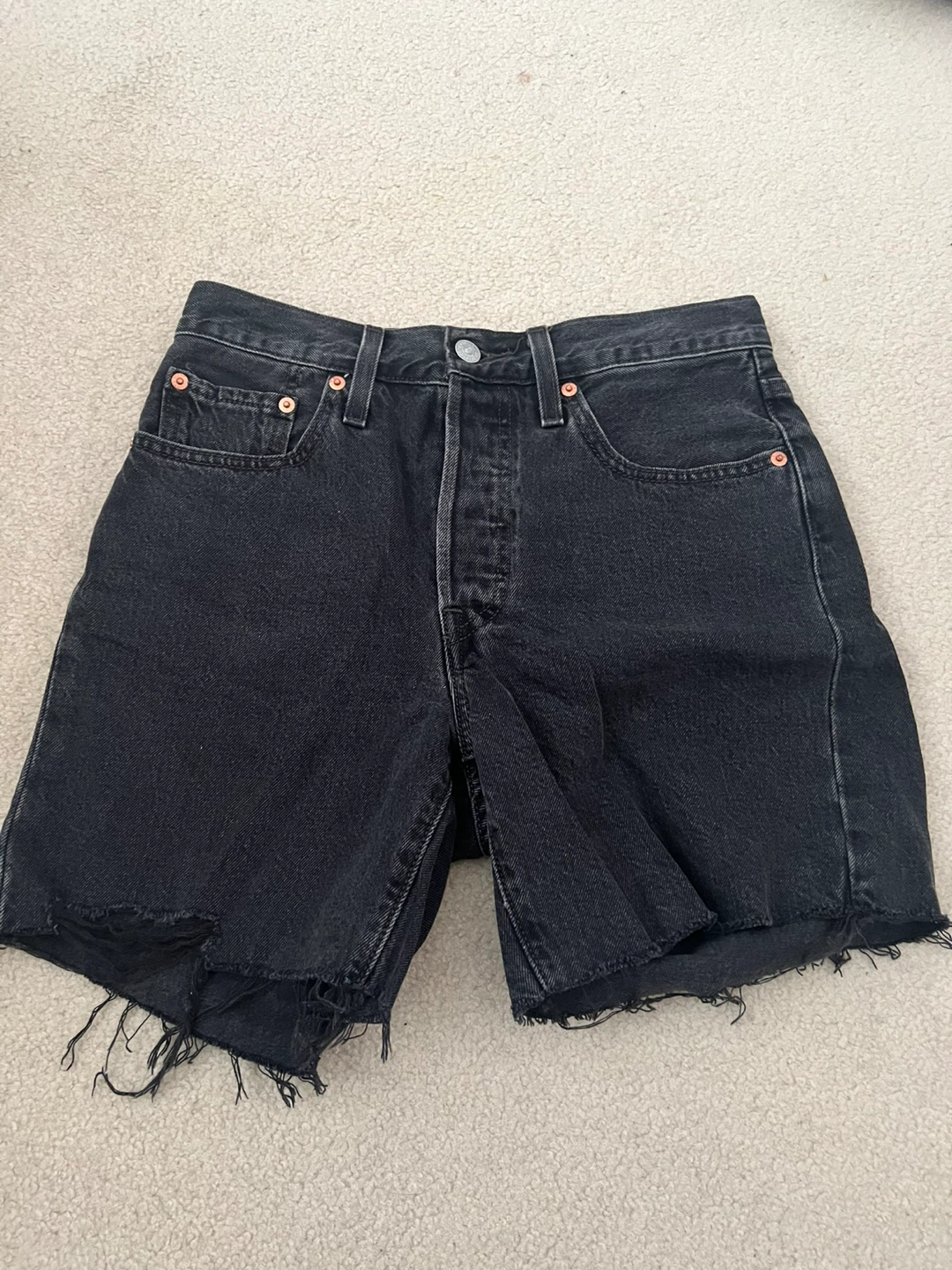 Levi's 501 Black Denim Shorts - Size W26