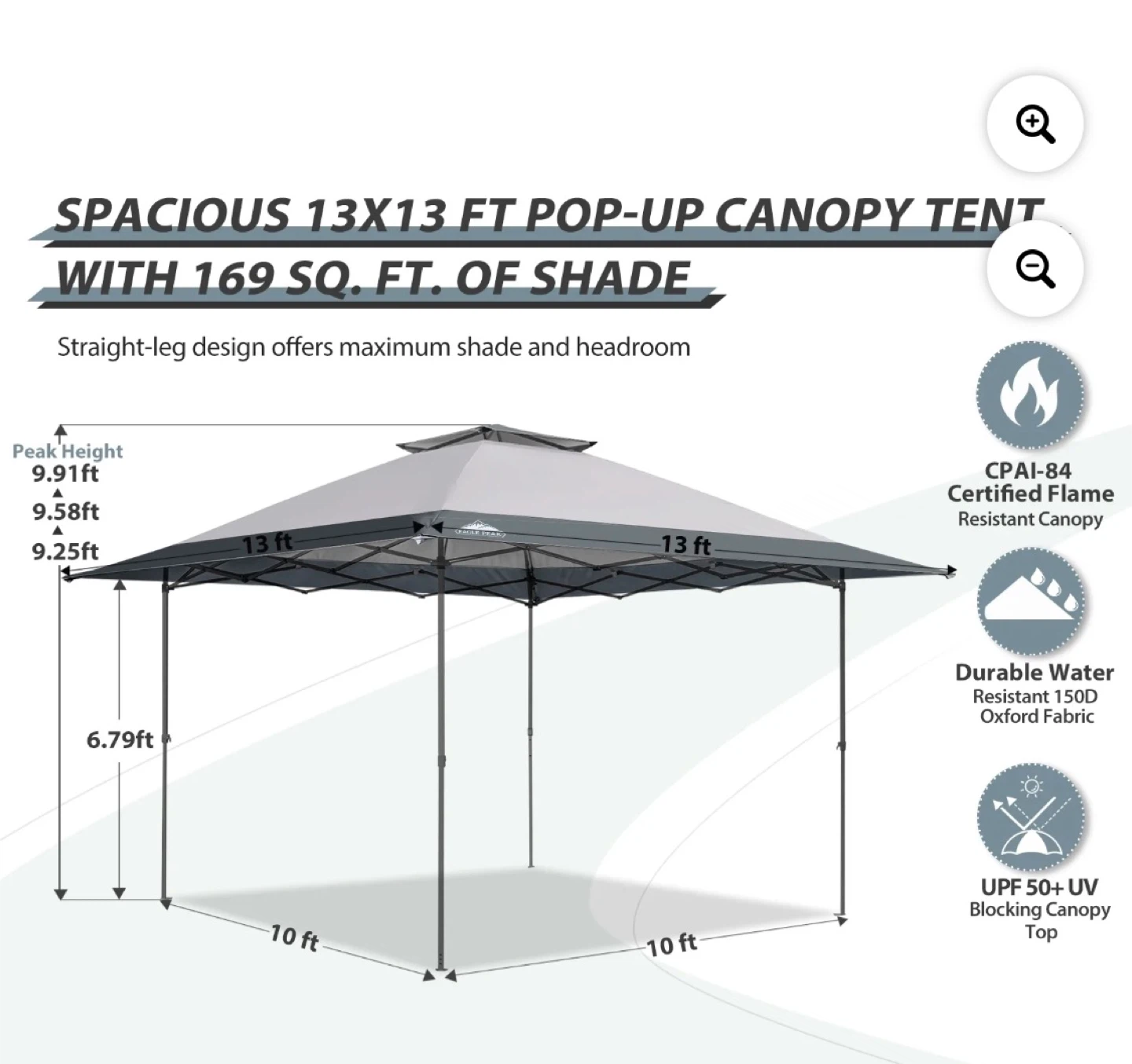 NEW Eagle Peak E169EPT Outdoor Gazebo Canopy Tent - 13x13