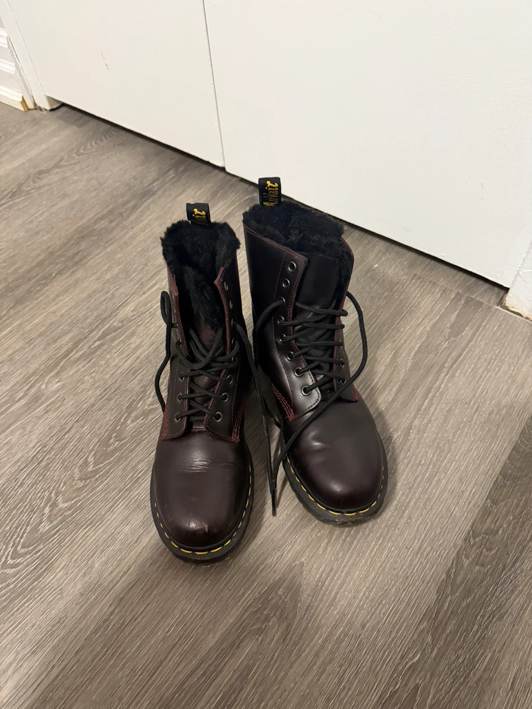 Dr. Martens 1460 Serena Faux Fur Lined Boots - Purple - US 8 - photo 2