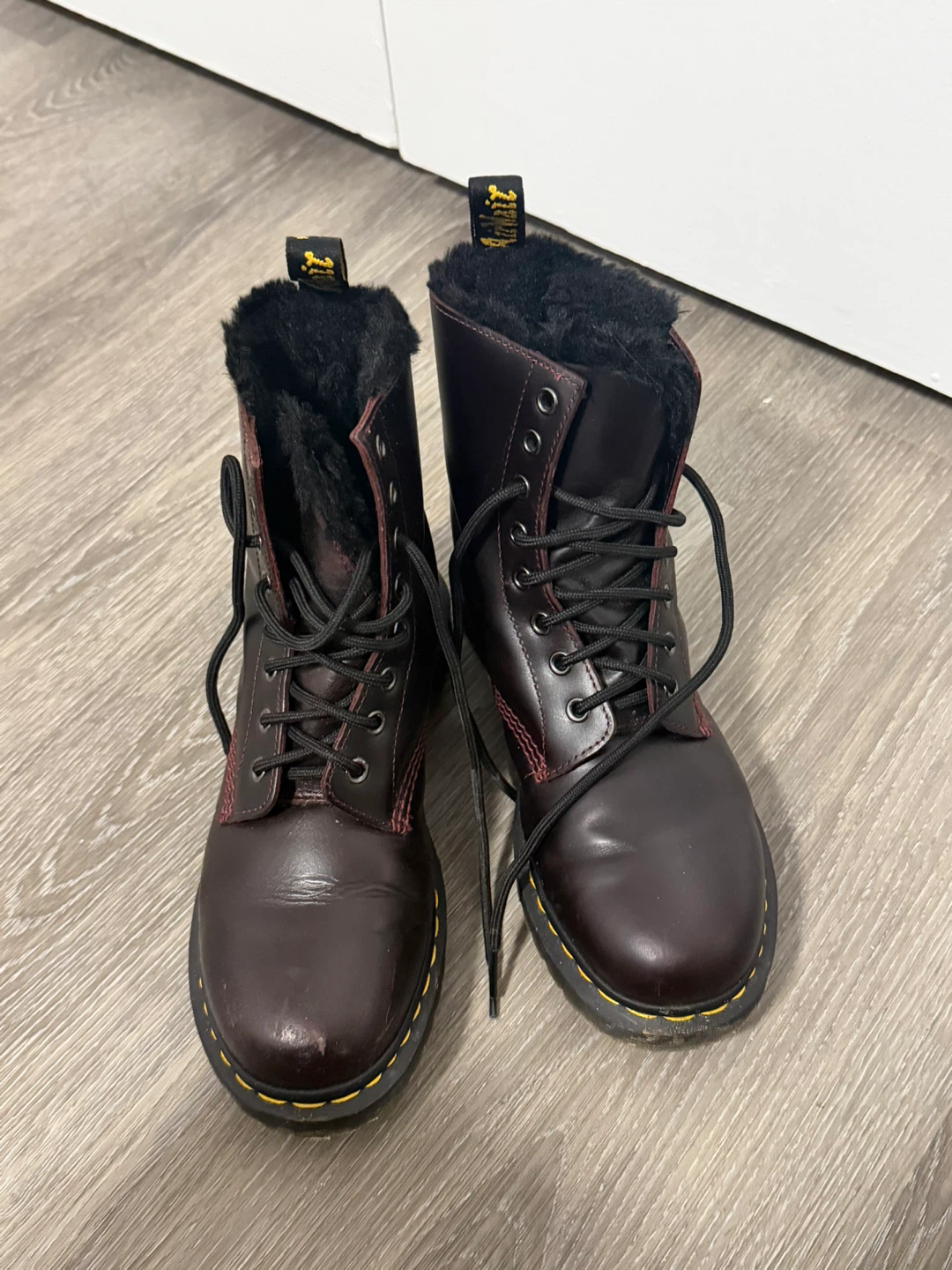 Dr. Martens 1460 Serena Faux Fur Lined Boots - Purple - US 8
