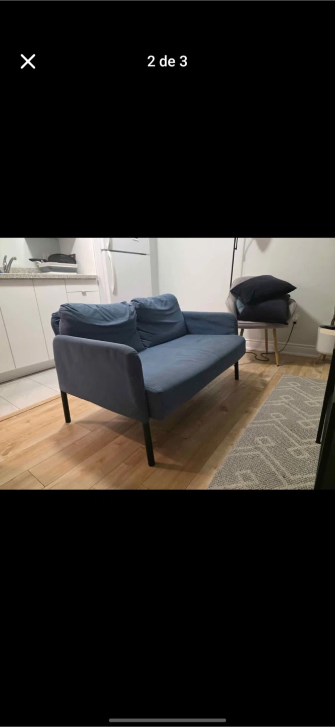 Blue Loveseat Sofa - photo 3