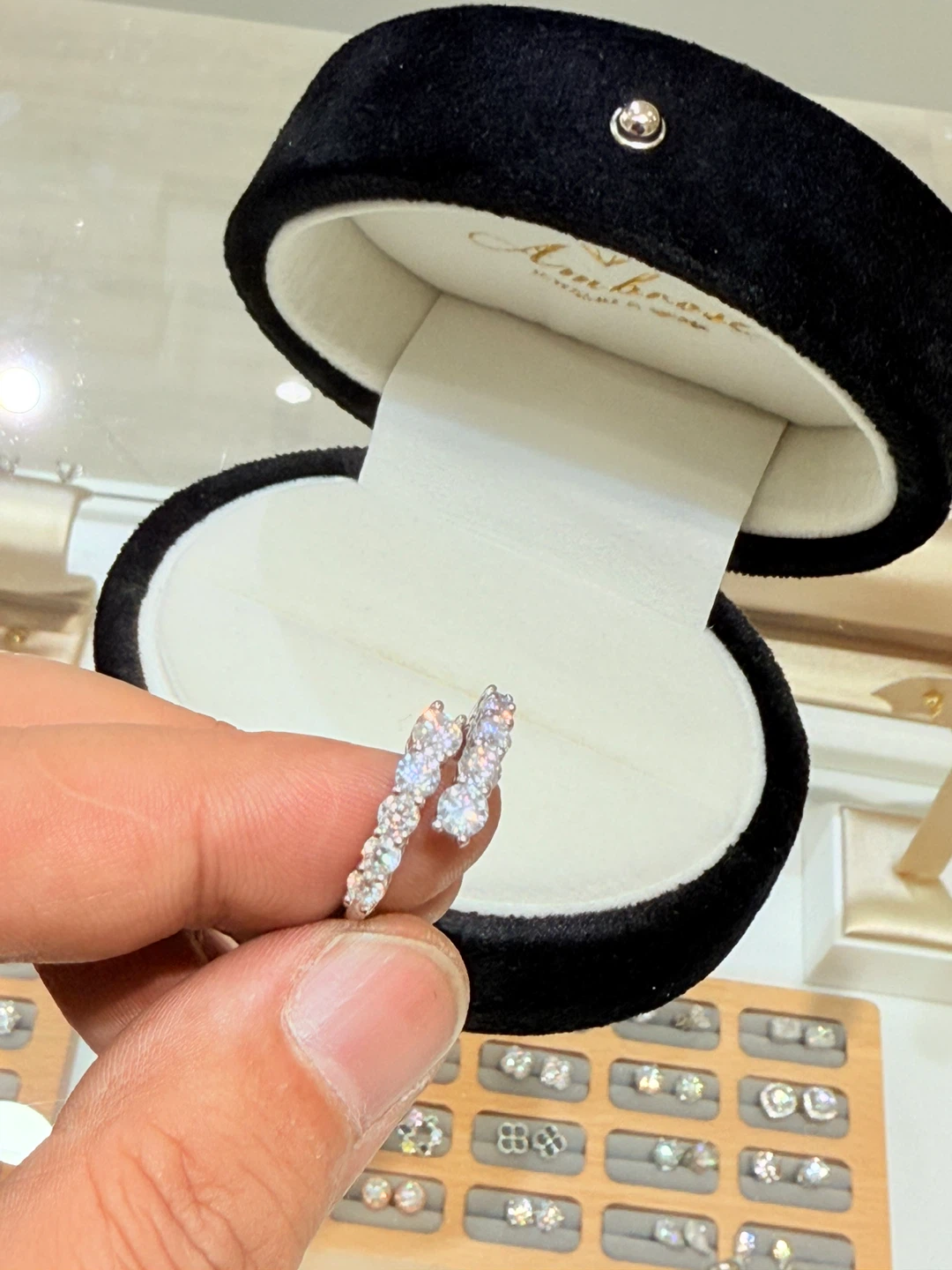 1.7 carats 925 silver moissanite ring - photo 4