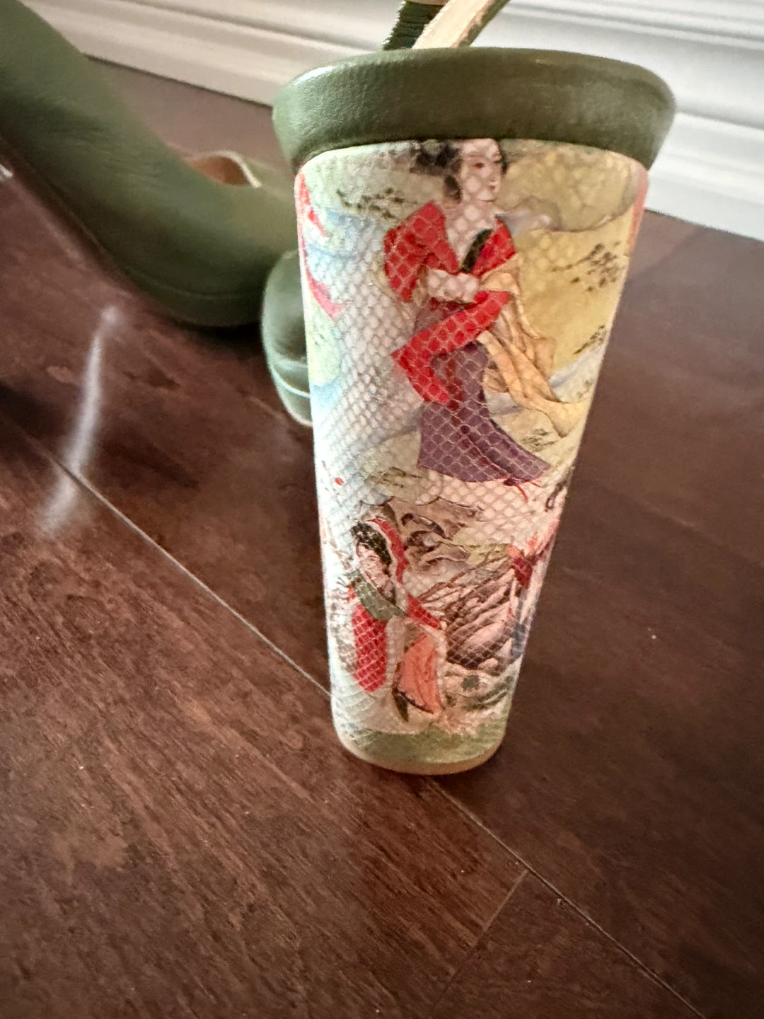 Green Leather Slingback Heels - Size 39 - photo 3