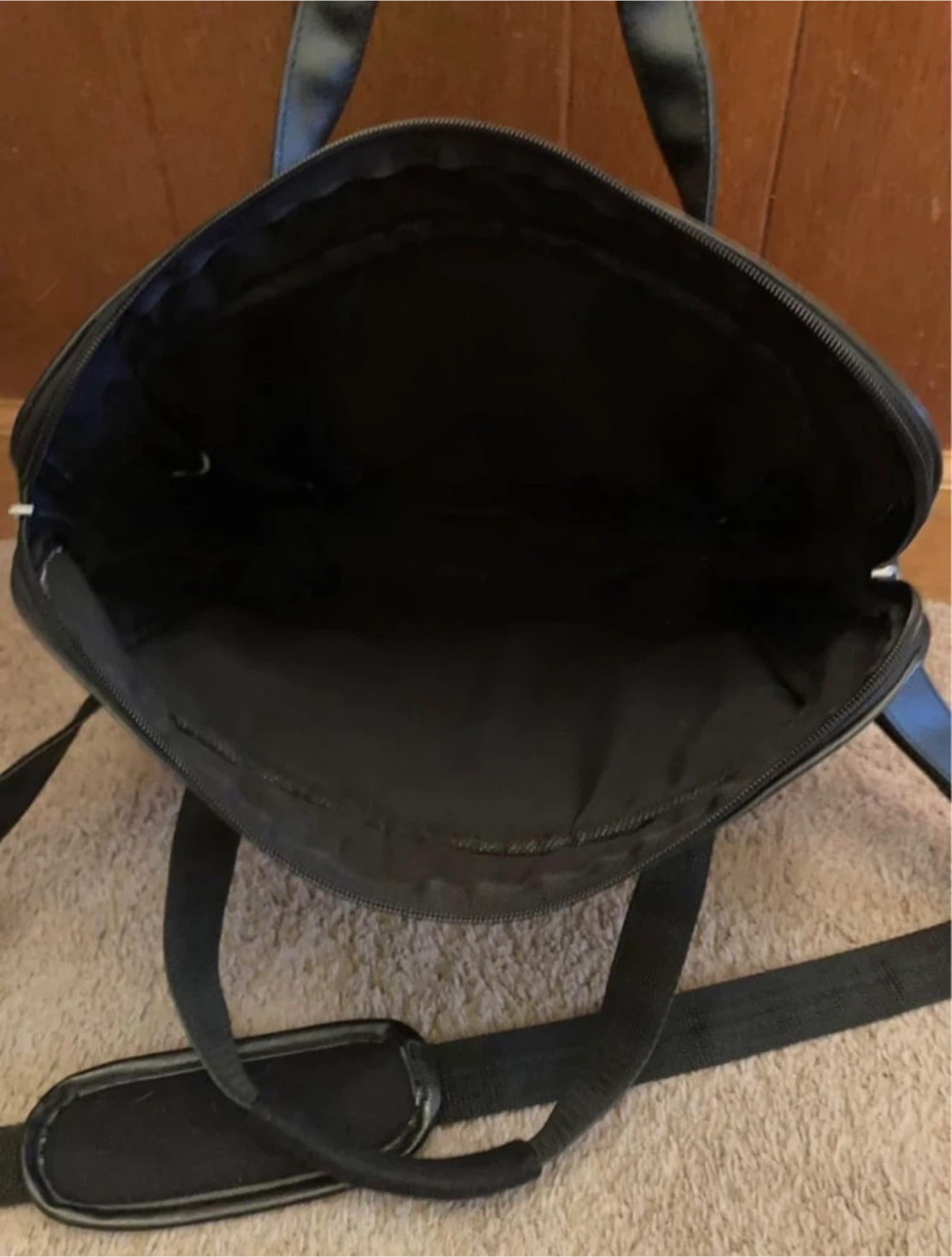 Genuine Black Leather Laptop Bag - photo 4