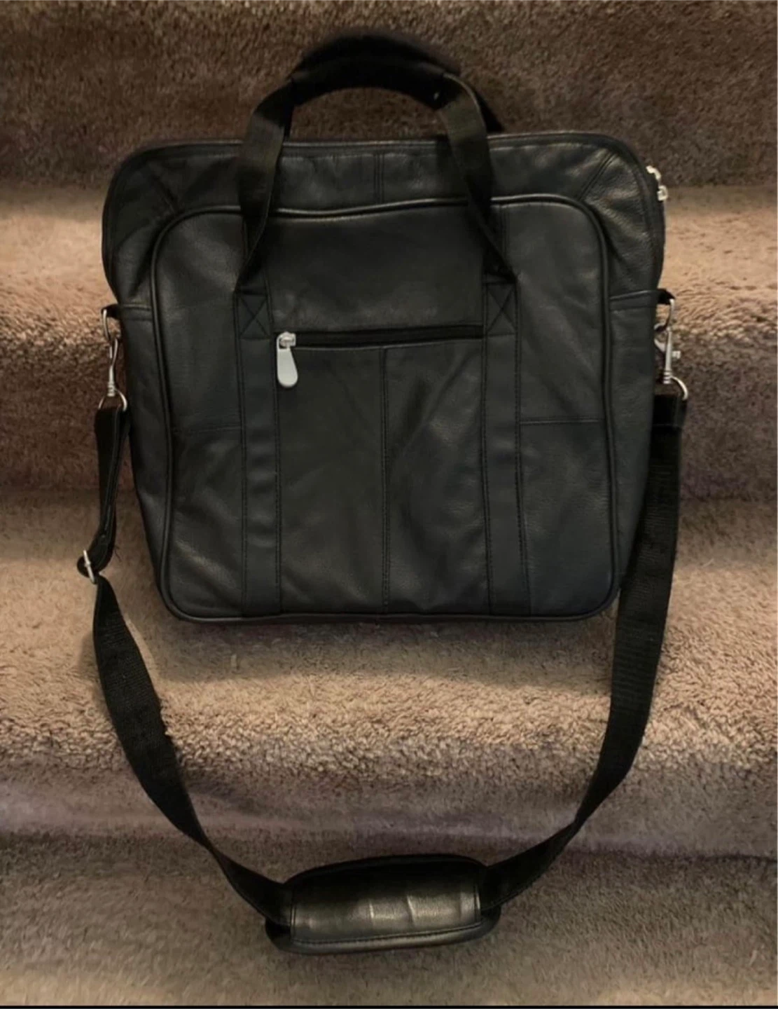 Genuine Black Leather Laptop Bag