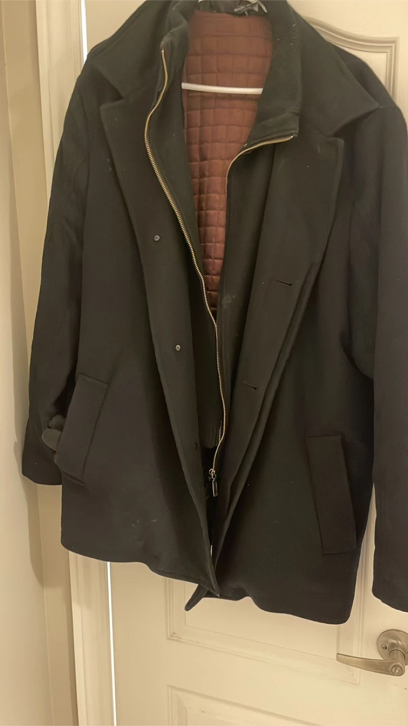 Black Men's very warm winter Overcoat size large