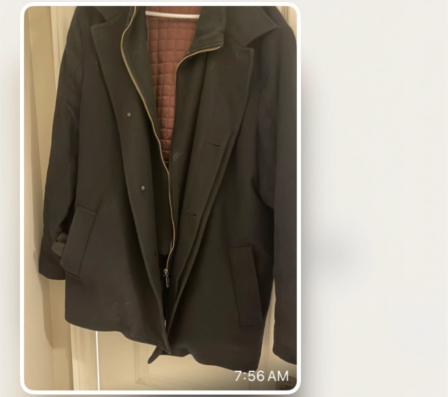 Black Men's very warm winter Overcoat size large - photo 2