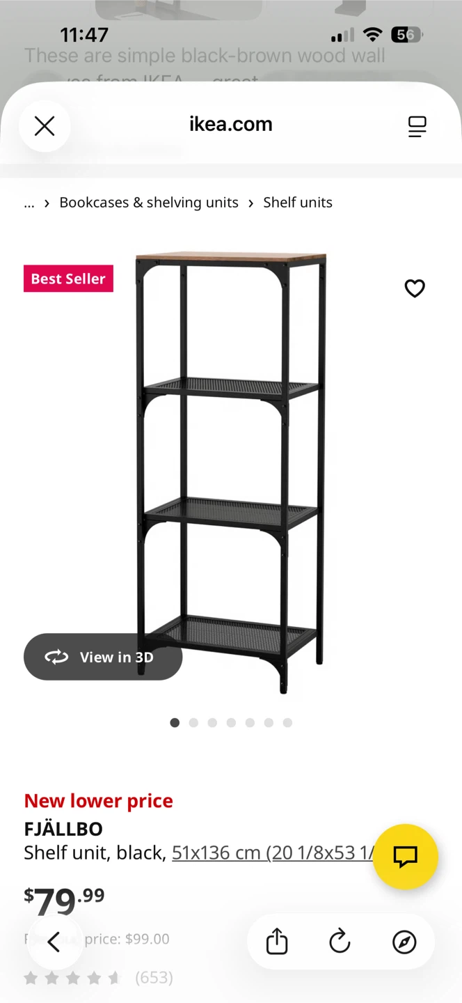 IKEA FJÄLLBO Shelf Unit - Black/Brown