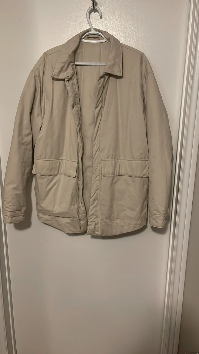 New Men Zara Beige Puffer Jacket - Size L