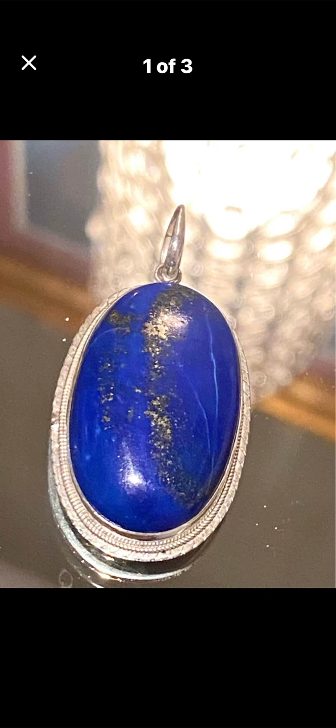 💙Estate Lapis Lazuli Pendant - Royal Blue Gemstone