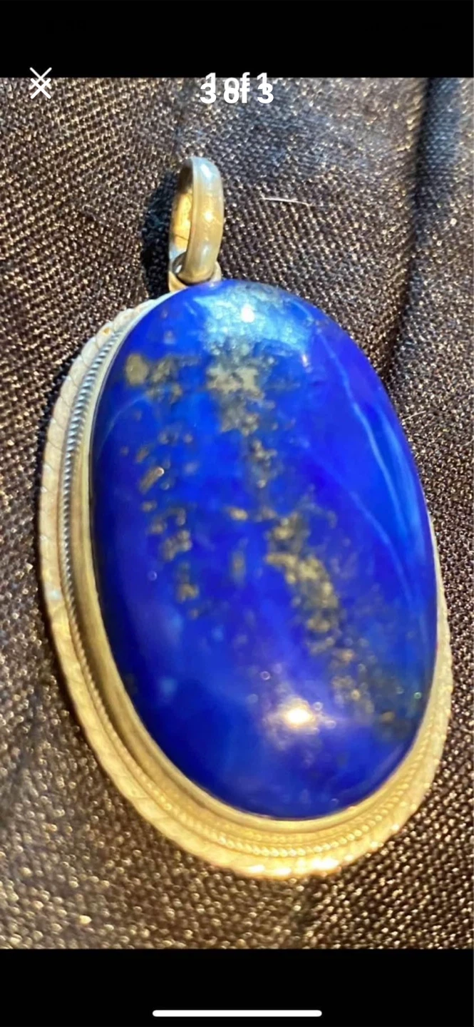 💙Estate Lapis Lazuli Pendant - Royal Blue Gemstone - photo 3