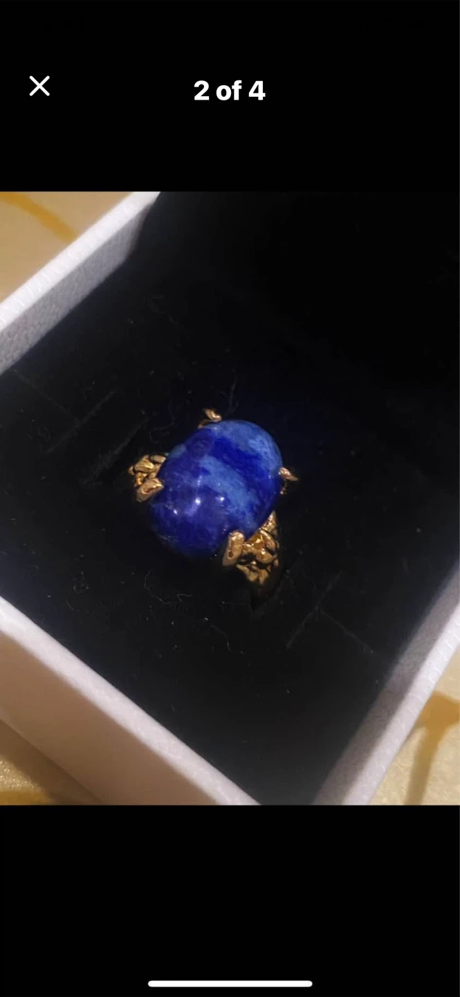 💙Blue Lapis Lazuli Gold-Plated Ring - photo 2