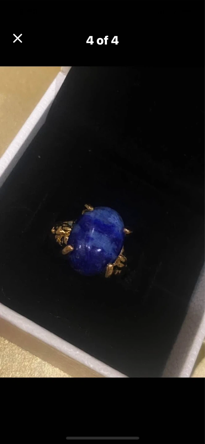 💙Blue Lapis Lazuli Gold-Plated Ring - photo 4