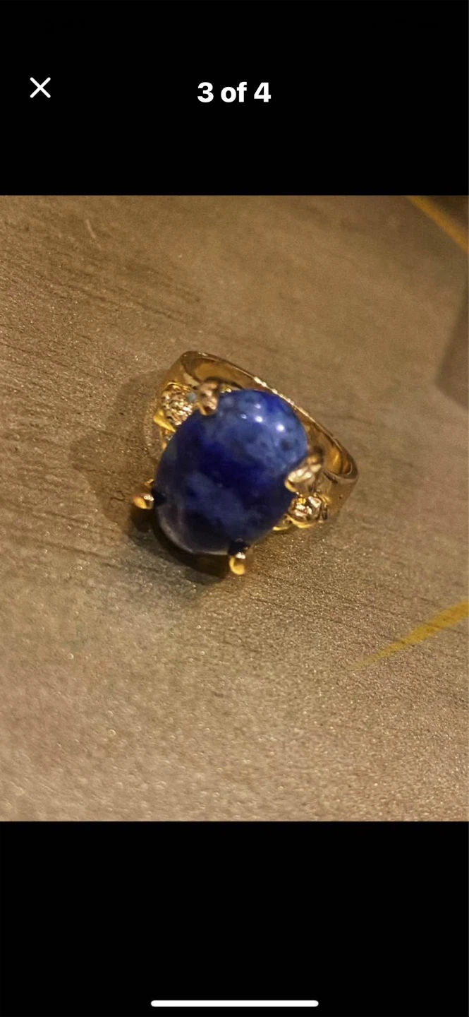 💙Blue Lapis Lazuli Gold-Plated Ring - photo 3
