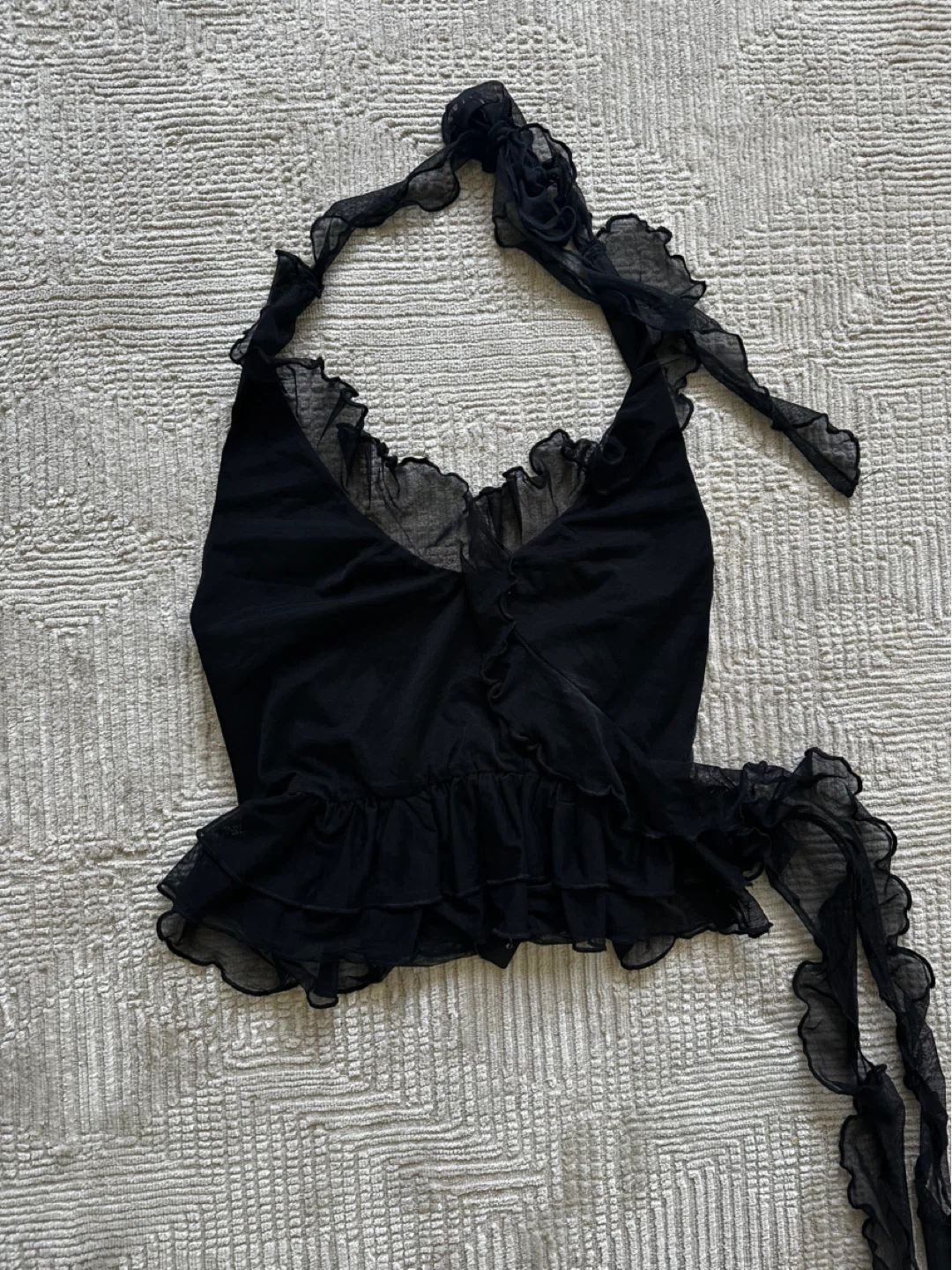 New Fashion Nova Here For the Ruffle Halter Top - Size M - photo 2