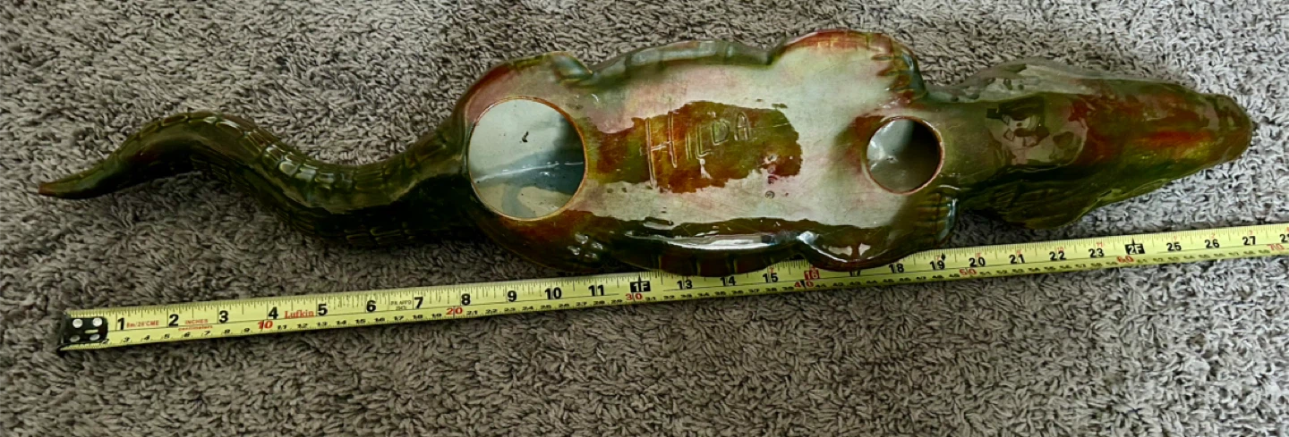 Ceramic Alligator Figurine, 29 inches - photo 2