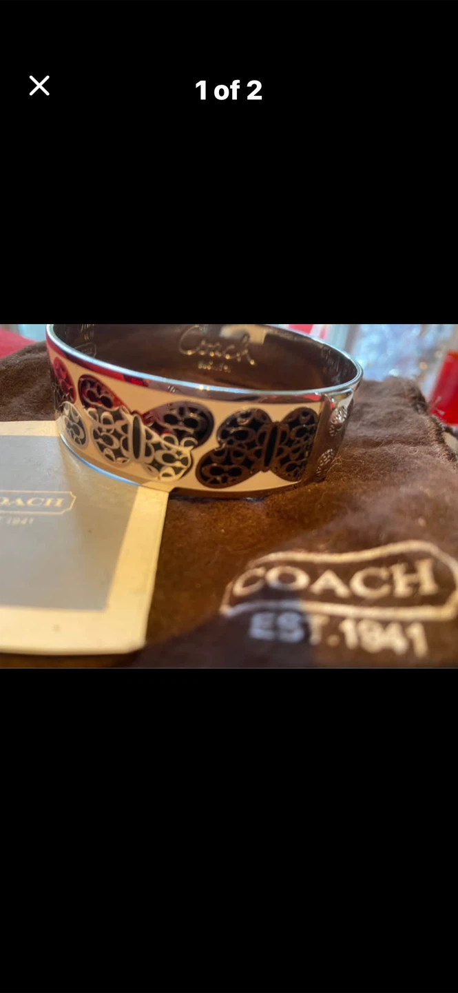 🦋Coach Metallic Butterfly Bangle Bracelet