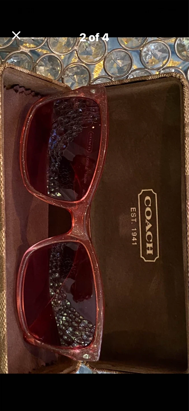 💖Classic Pink Coach Sunglasses with Case - photo 2
