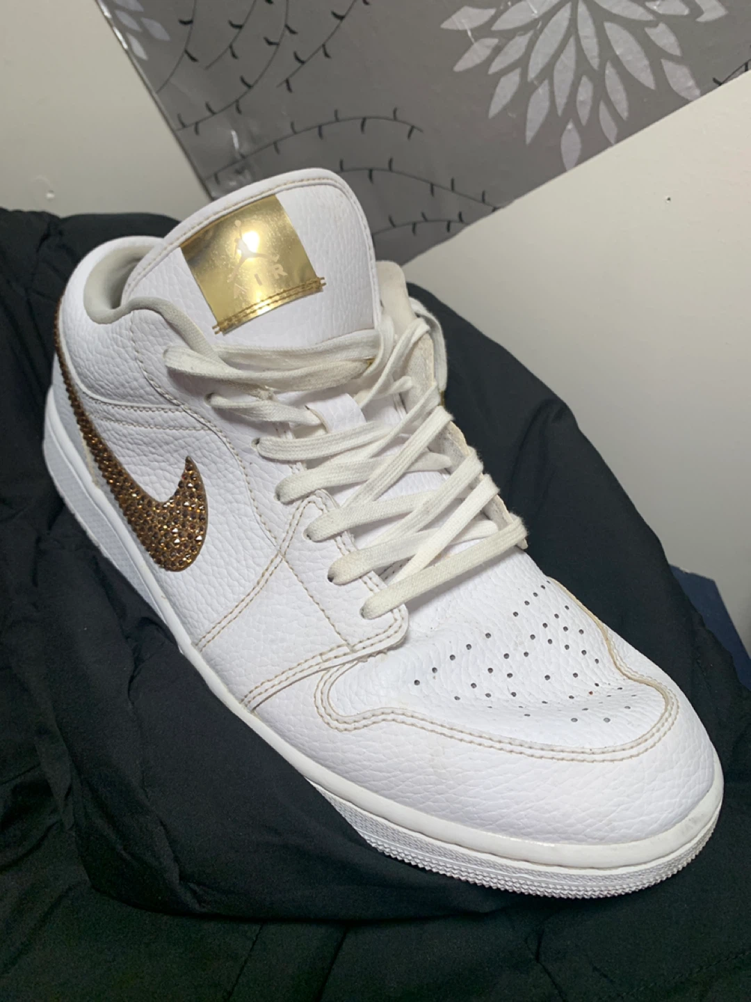 Air Jordan 1 Low White/Gold, US 12