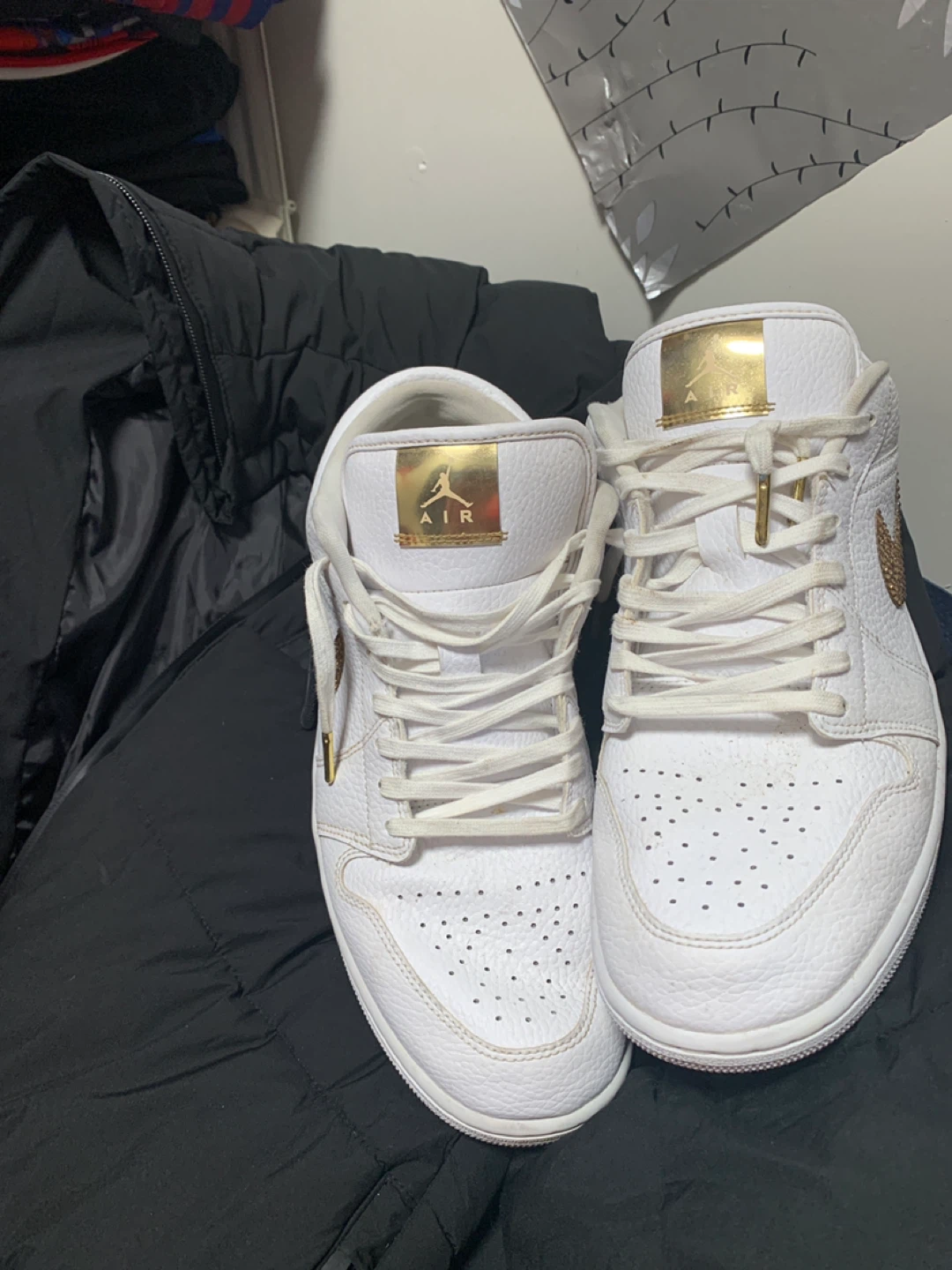 Air Jordan 1 Low White/Gold, US 12 - photo 5