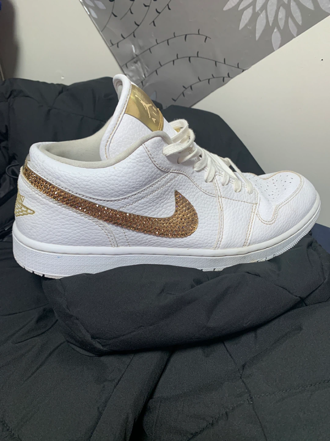 Air Jordan 1 Low White/Gold, US 12 - photo 2
