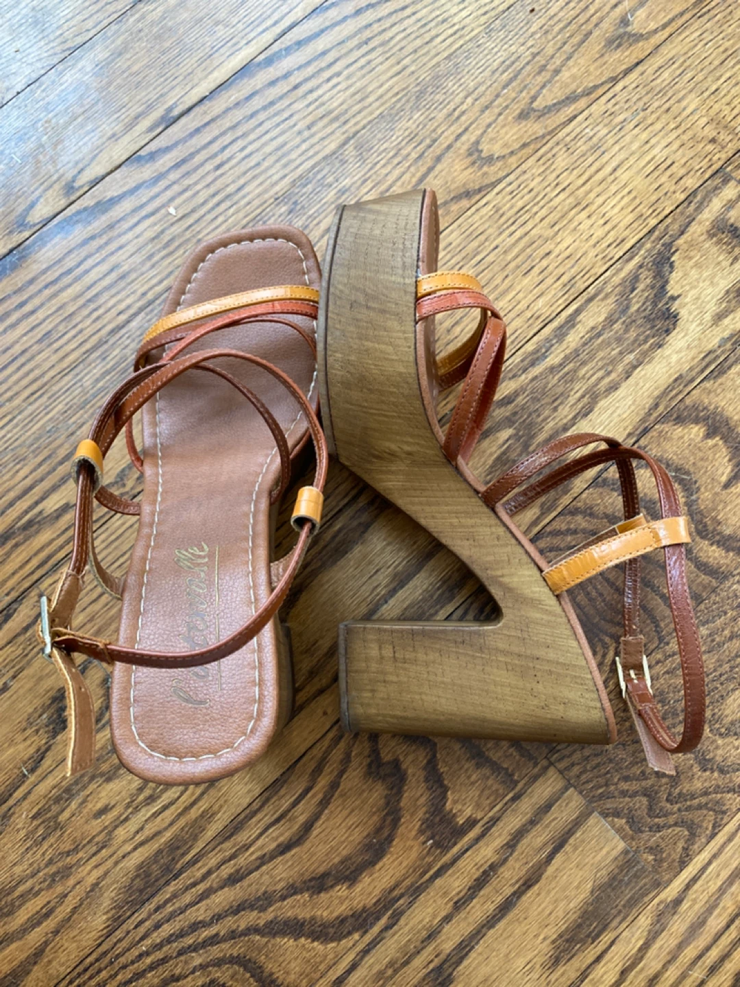 L’intervalle Strappy Tan Platform Heel - Size 40 - photo 4